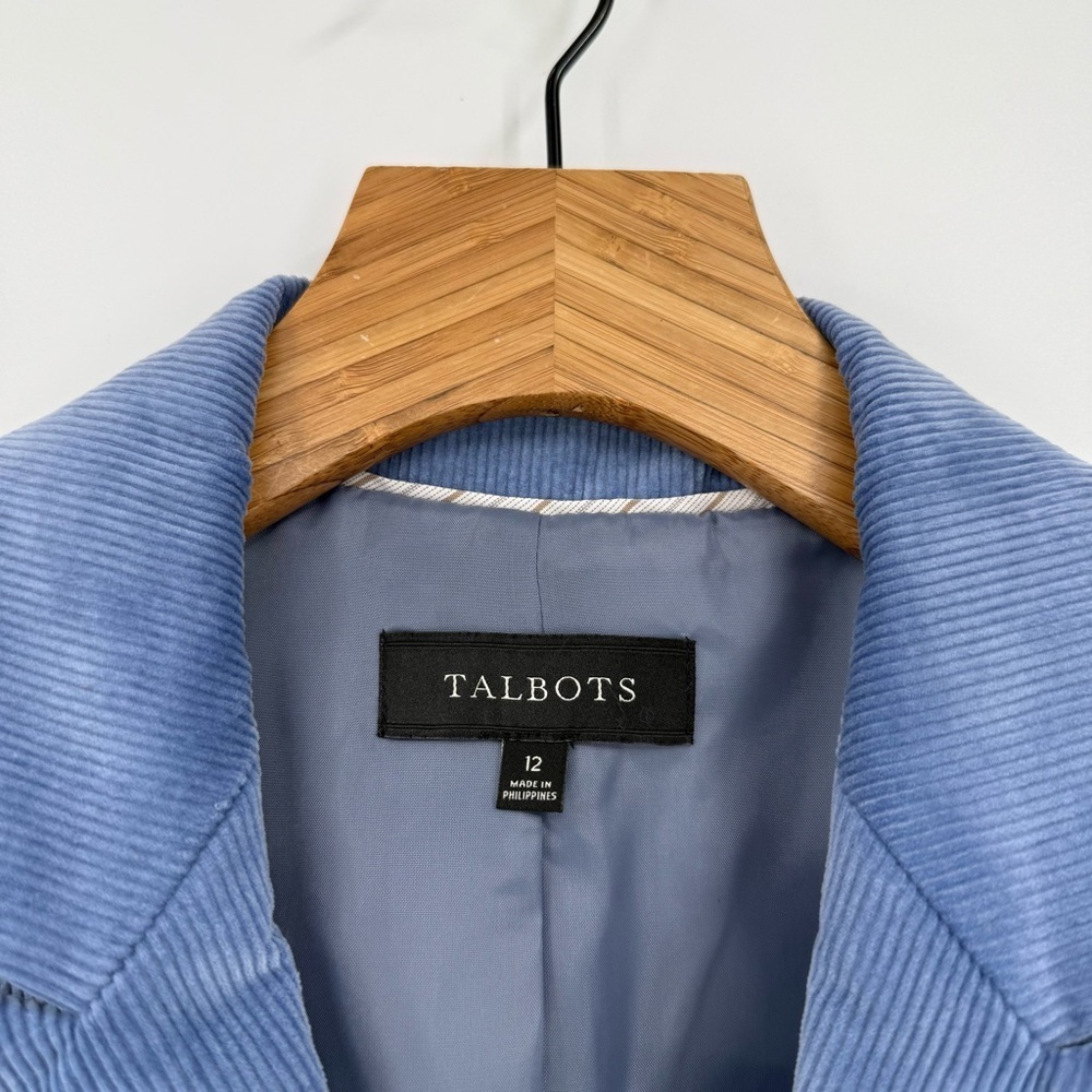 Talbots Double Breasted Corduroy Blazer in Blue Size 12 NEW - Picture 7 of 12
